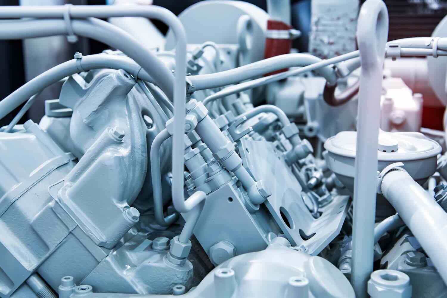Cylinder block of a large diesel engine